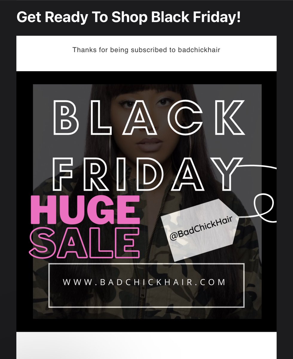 Black Friday for Badchickhair, has begun!! 🎉🎉🎉🎉🎉🎉
Enjoy inside  discount codes available online at BadChickHair.com 🎈

#badchickhair #virginhair #bundles #sale #discount #ebooks #virginhairvendor #dropshipping #dropshiphair #wholesalehair #blackfridaysales #sellhair