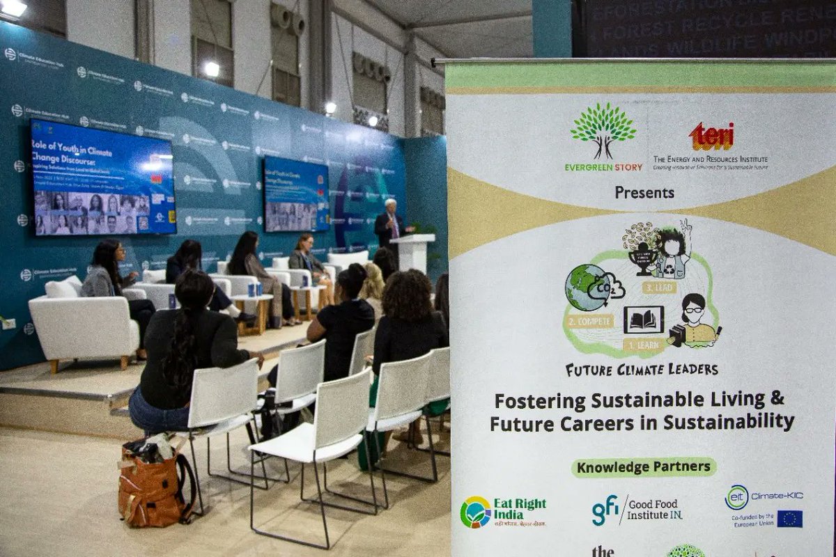 FCL_Program's tweet photo. At #COP27, the @FCL_Program hosted a session on "Role of Youth in Climate Change Discourse: Inspiring Solutions from Local to Global levels" to highlight actionable solutions implemented on ground and engage in a global dialogue to amplify learnings from FCL Delhi Pilot. https://t.co/HBPdC2kygQ