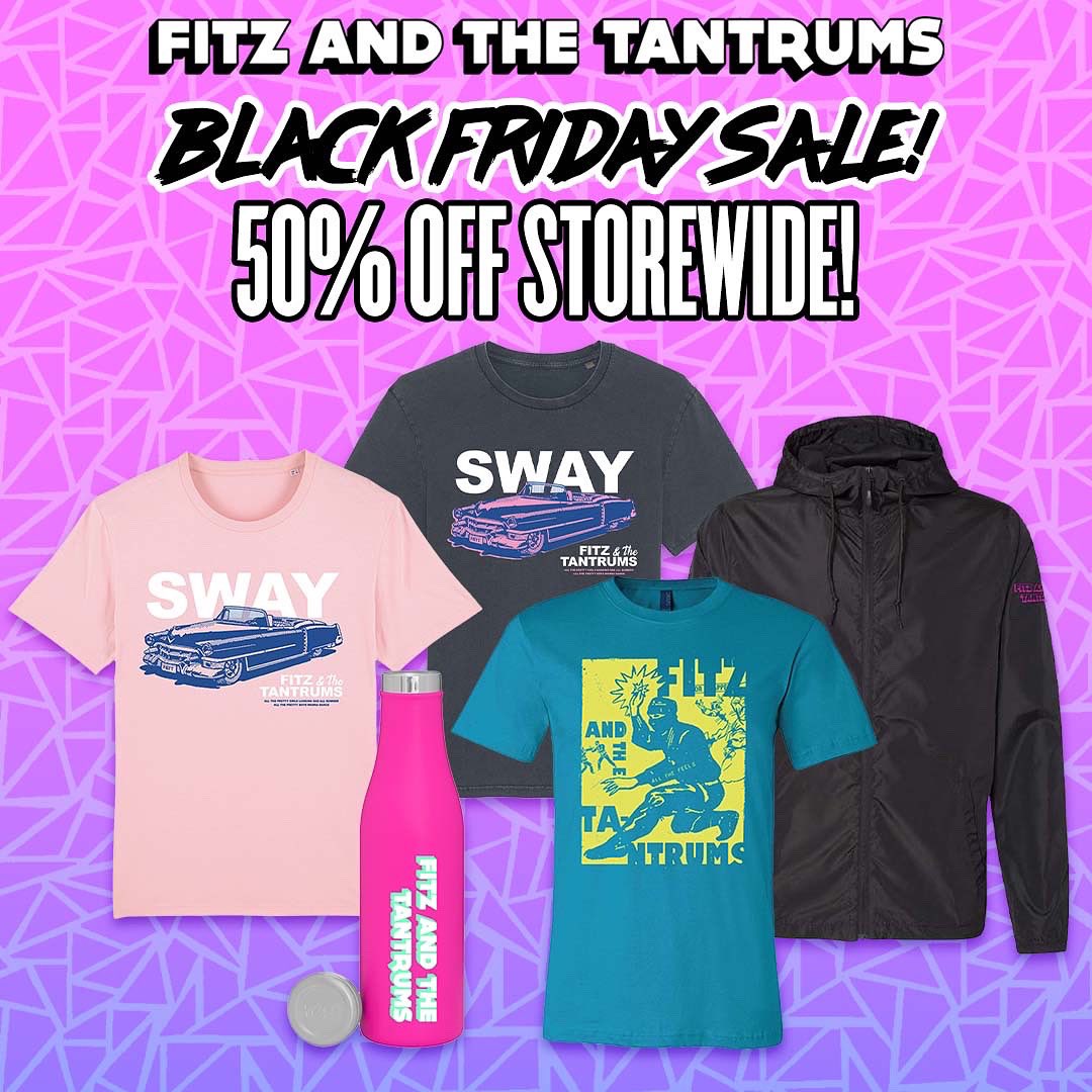 We’re in a mood, so for Black Friday we’re giving you 50% off EVERYTHING in our merch shop! 🕺🎉 Now through Monday - on store.fitzandthetantrums.com! 🛍