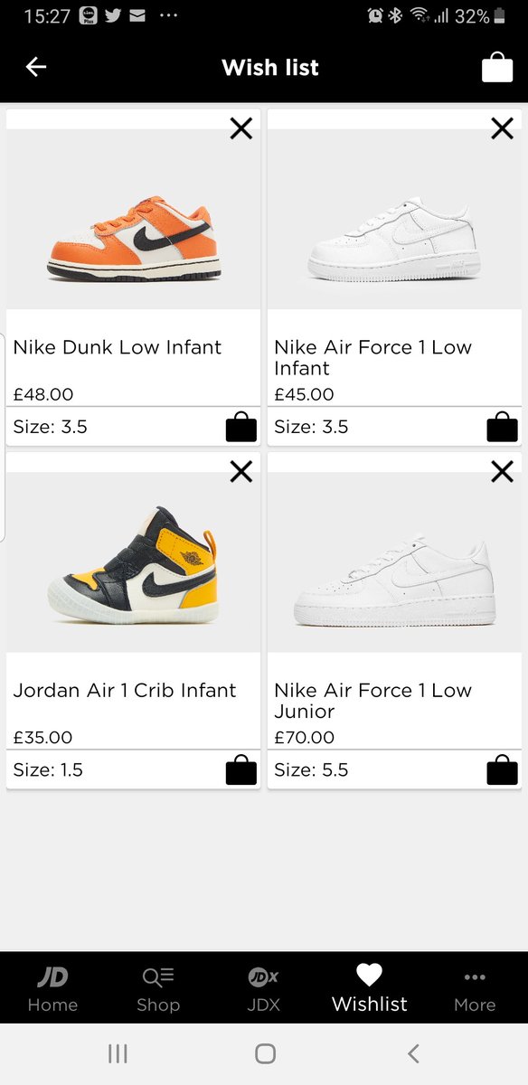@JDOfficial @JDWomen #JDBlackFriday love to buy my 9 week old sons first trainers including matching air forces for us both 🌈💙🥰