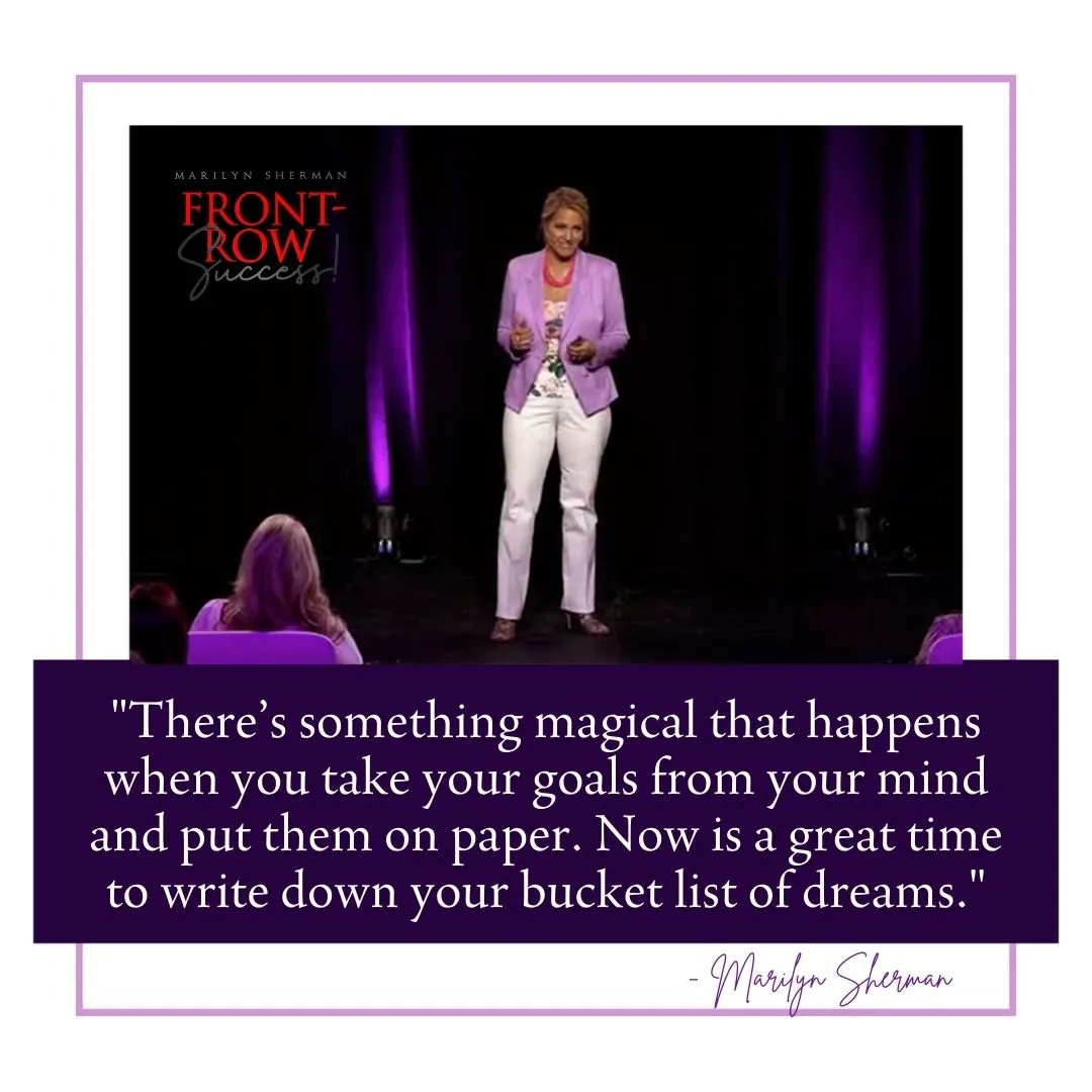 Frontrowgirl's tweet photo. When was the last time you wrote out your goals? Write down your goals, dreams, and aspirations today.
https://t.co/xfUUhznC1E
#frontrowsuccess #MarilynSherman #speaker https://t.co/gicjF1N4js
