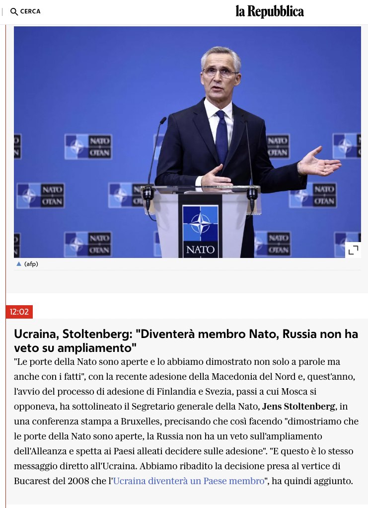 #Stoltenberg, l’uomo più pericoloso d’Europa, prepara la guerra per i nostri figli
↪️ bit.ly/3u1ymXK