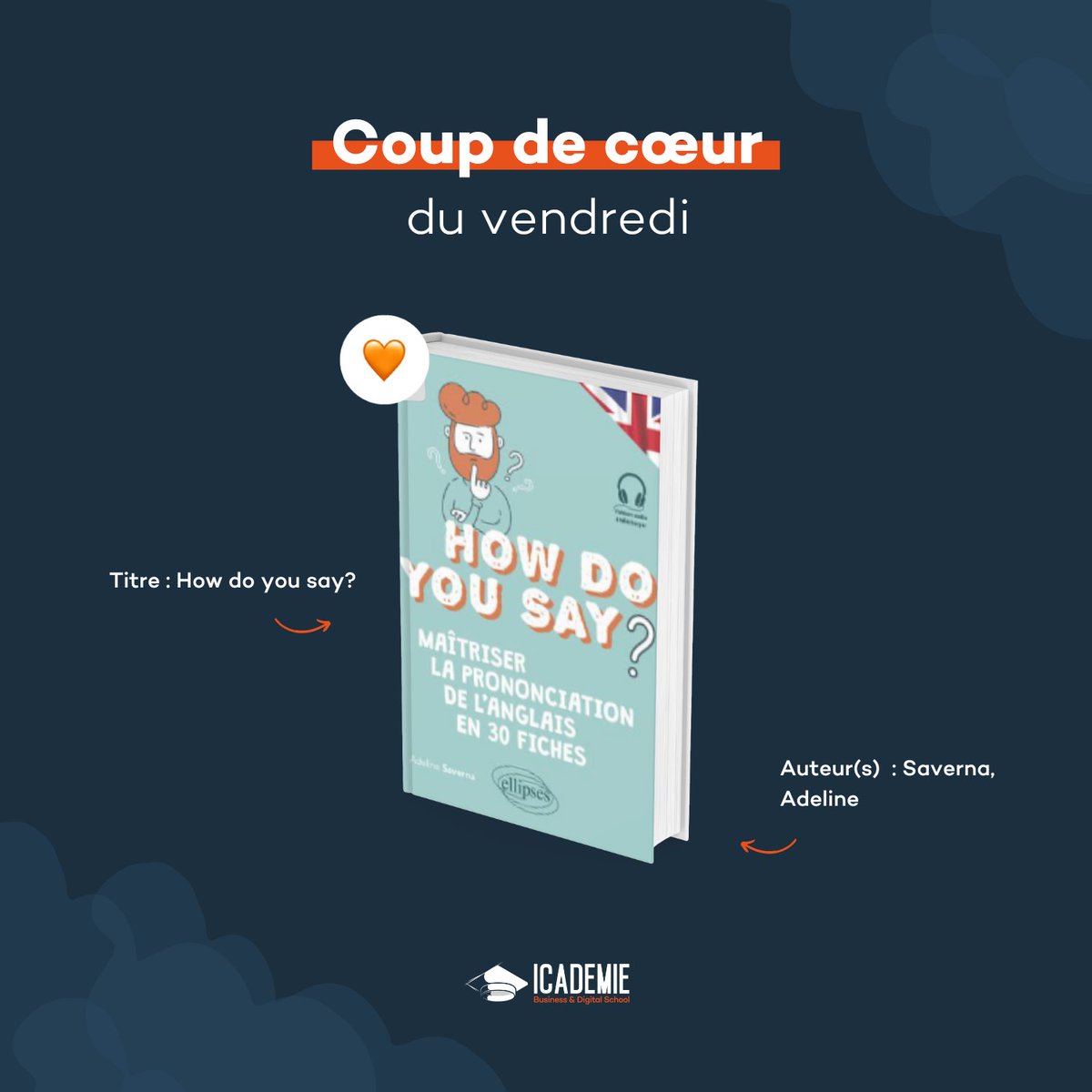 [#VENDREDILECTURE] 📚

Vous souhaitez améliorer votre prononciation en anglais ? Alors ce livre est fait pour vous ! 

Découvrez 30 fiches explicatives agrémentées de nombreux exercices corrigés &amp; 95 fichiers audio à télécharger gratuitement.

À lire  👉swll.to/ys0DgOM