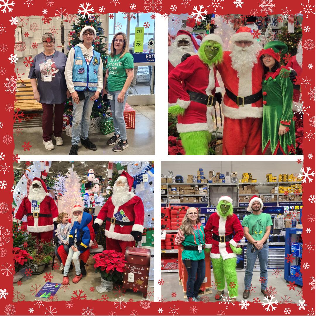 The Grinch, Santa, and his elves handing out hot cocoa and candy canes at Summersville Lowes #R1RocksBF <a href="/JBBailey9/">JBBailey</a> <a href="/johneric88/">John Pyatt</a> <a href="/BlueBoxR1/">@BlueBoxR1</a>