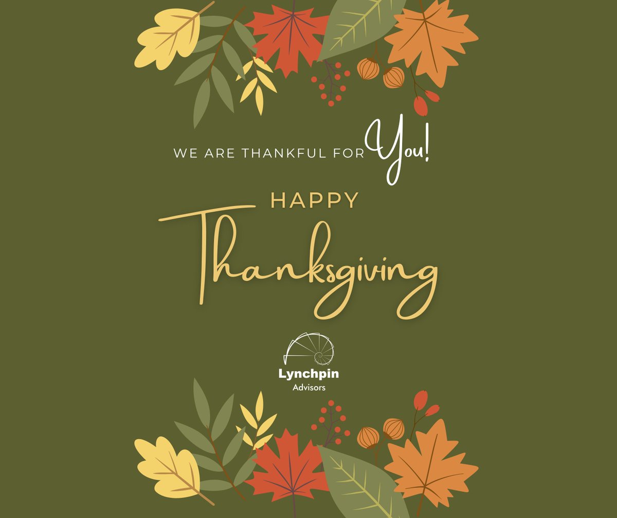 Why is Thanksgiving my favorite holiday? A: Everyone has a gratitude mindset and it's non-denominational so it includes everyone. Everyone! Imagine if we had multiple Thanksgivings a year! #thanksgiving #givingthanks #gratitudemindset #abundancemindset #lynchpinadvisors #lynchpin