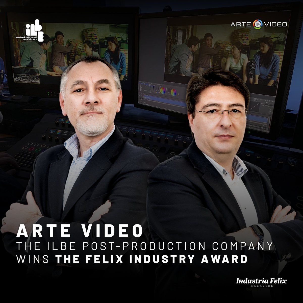 Arte Video, the ILBE post-production company, received the High Budget honor of the Industria Felix - L'Italia che compete award.

Learn more out: bit.ly/3VISUjV

<a href="/MonikaBacardi/">Lady Monika Bacardi</a>
 <a href="/IervolinoAndrea/">Andrea Iervolino</a>