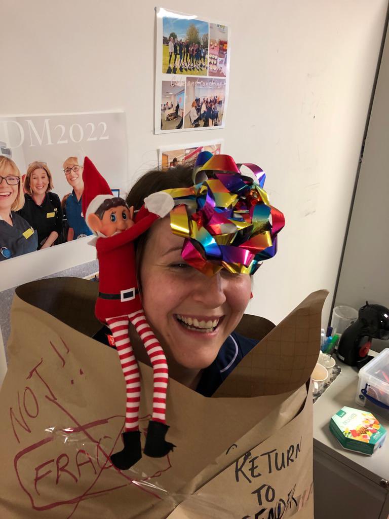 EllieWalsh1015's tweet photo. @QEHMaternity She’s all wrapped up for you but with the mail strikes if you want her you’ll have to come and get her!! #nwangliamaternity Bye @SezBezRM we will miss you so much!! #EdtheElf https://t.co/3F7NUn9Sps