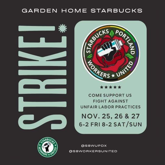 🚨 STRIKE ALERT 🚨

Garden Home starts Portland SBWU’s first multiple day strike this morning! Come join the picket line from 6a-2p today and 8a-2p on Saturday and Sunday. #UnionStrong