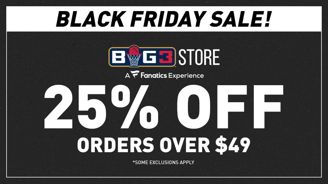 Shop Black Friday deals at the BIG3 Fanatics store! #BIG3 #Trilogy #Champs store.big3.com