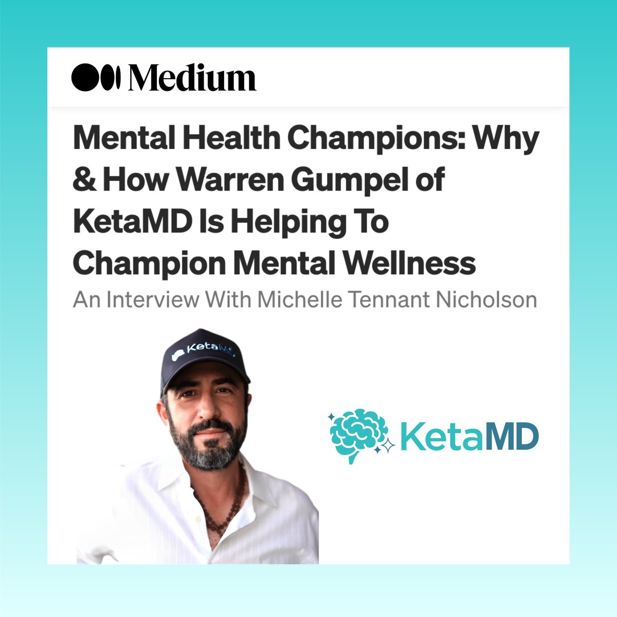 Hear from our beloved Co-Founder and CEO, Warren Gumpel, about why he's made it his life’s mission to educate and spread awareness of #ketaminetreatment in a special interview from <a href="/Medium/">Medium</a>'s #MentalHealthChampions series 🔗👉  zcu.io/9ET0