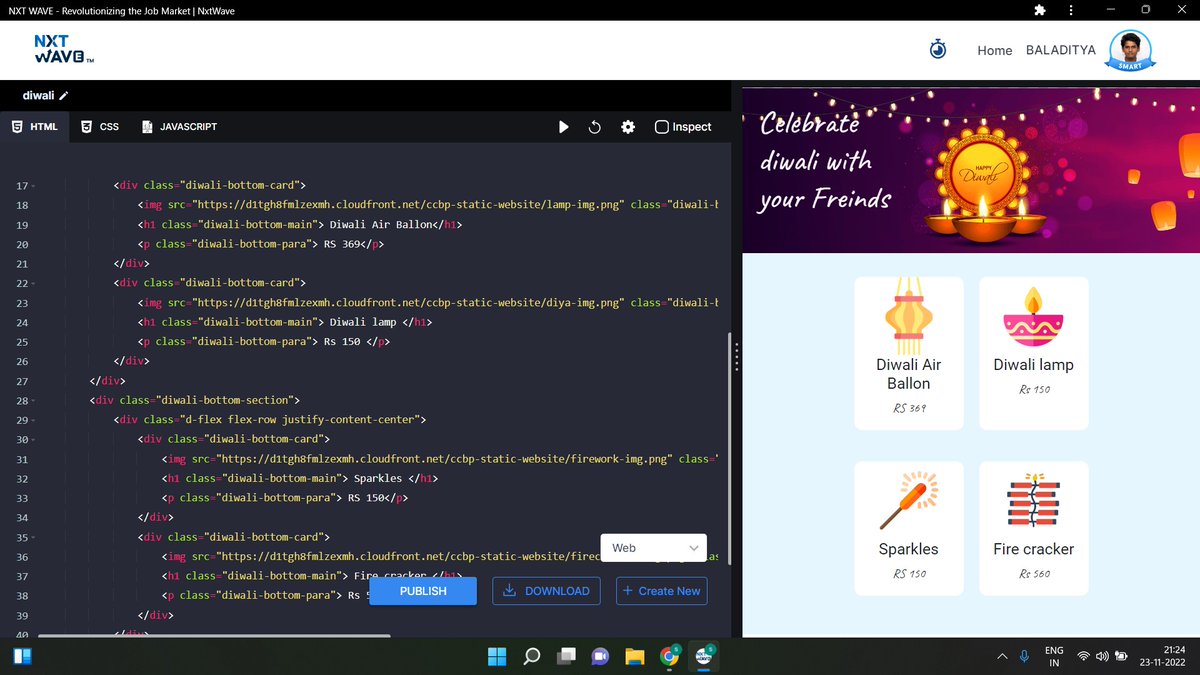 AdityaSanaboina's tweet photo. today's practice #day25 #codetowinchallenge #1hourofcode
#codetowinchallenge #responsivewebdesign #websitedesigning #fullstackdevolpment
@nxtwave_tech
#fiveweekschallenge
#internships #highpaidjobs #ccbp #TrendingNow #trending
@rahulattuluri
@sashankreddy07 https://t.co/5iqHojEyZr