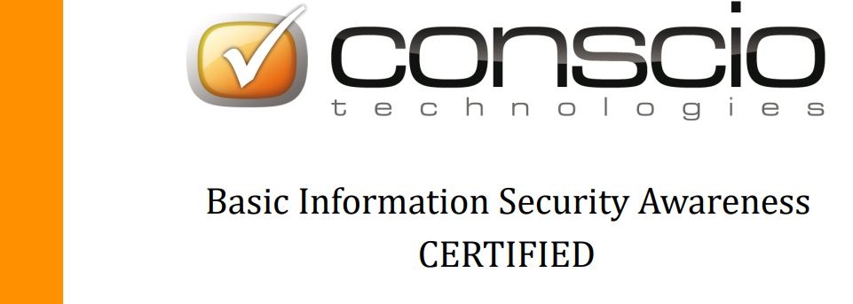 Isn't it WORTHWHILE to come out of training with something to SHOW for it? Conscio offers a “Basic Information Security Awareness Certified” certification to distinguish your employees for their efforts! 

Get started today!
🌐 conscio-technologies.com/en/cybersecuri…