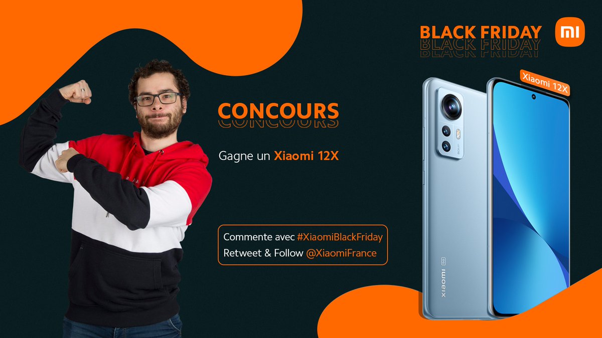 Les amis, concours spécial #XiaomiBlackFriday ! Aujourd'hui je vous régale, il y a un Xiaomi 12x à gagner 🔥 !
Pour participer : 
- RT et commente avec le #XiaomiBlackFriday
- Follow @xiaomifrance et @xari_

Fin du concours le 02/12/22 ! 
#ad #concours