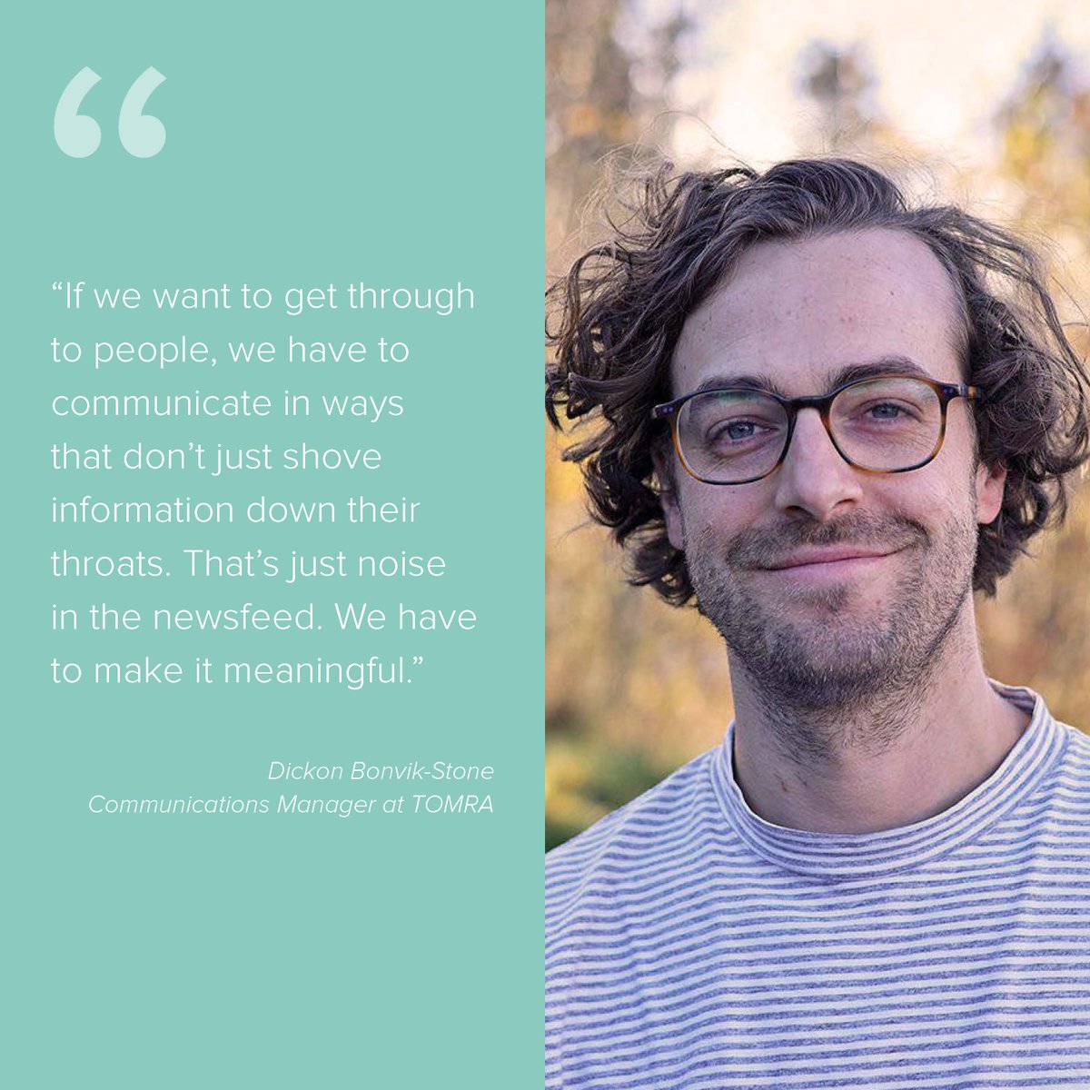 TOMRARecycling's tweet image. In the latest episode of #TOMRATalks Circular, we talk to Dickon Bonvik-Stone, Communication Manager at TOMRA, about how to communicate #climatechange in a way that inspires real action.  
🎧 Spotify: open.spotify.com/episode/7jrZLk… 
🎧 Apple Podcasts: podcasts.apple.com/us/podcast/tom…