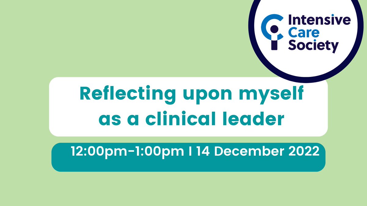 ICS_updates's tweet photo. Missed our reflecting upon myself as a clinical leader session in October?
Still a chance to explore your leadership skills before Christmas!
Register today for our session on 14 December on harnessing leadership potential in the ICU.
https://t.co/ydl3tuvX0O https://t.co/V4ol8PlPB6