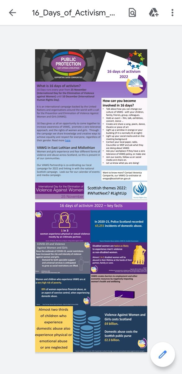 16 days of activism. A chance to increase awareness and talk about violence against women and girls. Find out more below or visit emppc.org.uk. #lightup