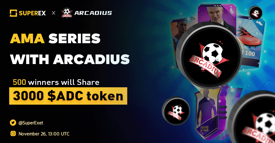 📢 #AMA TIME  101-06

-Follow <a href="/SuperExet/">SuperEx</a> &amp; <a href="/Arcadiusoffical/">Arcadius</a>

-RT &amp; ❤️  &amp; tag 3 friends &amp; Comment your ERC20 address

⏰Time: 13:00 (UTC), Nov 25th

📍Venue: x.com/i/spaces/1dRJZ…

Join the Airdrop Here 
bit.ly/3F1TVhp

#Airdrops #Token #AMA #SuperEx #Arcadiusoffical