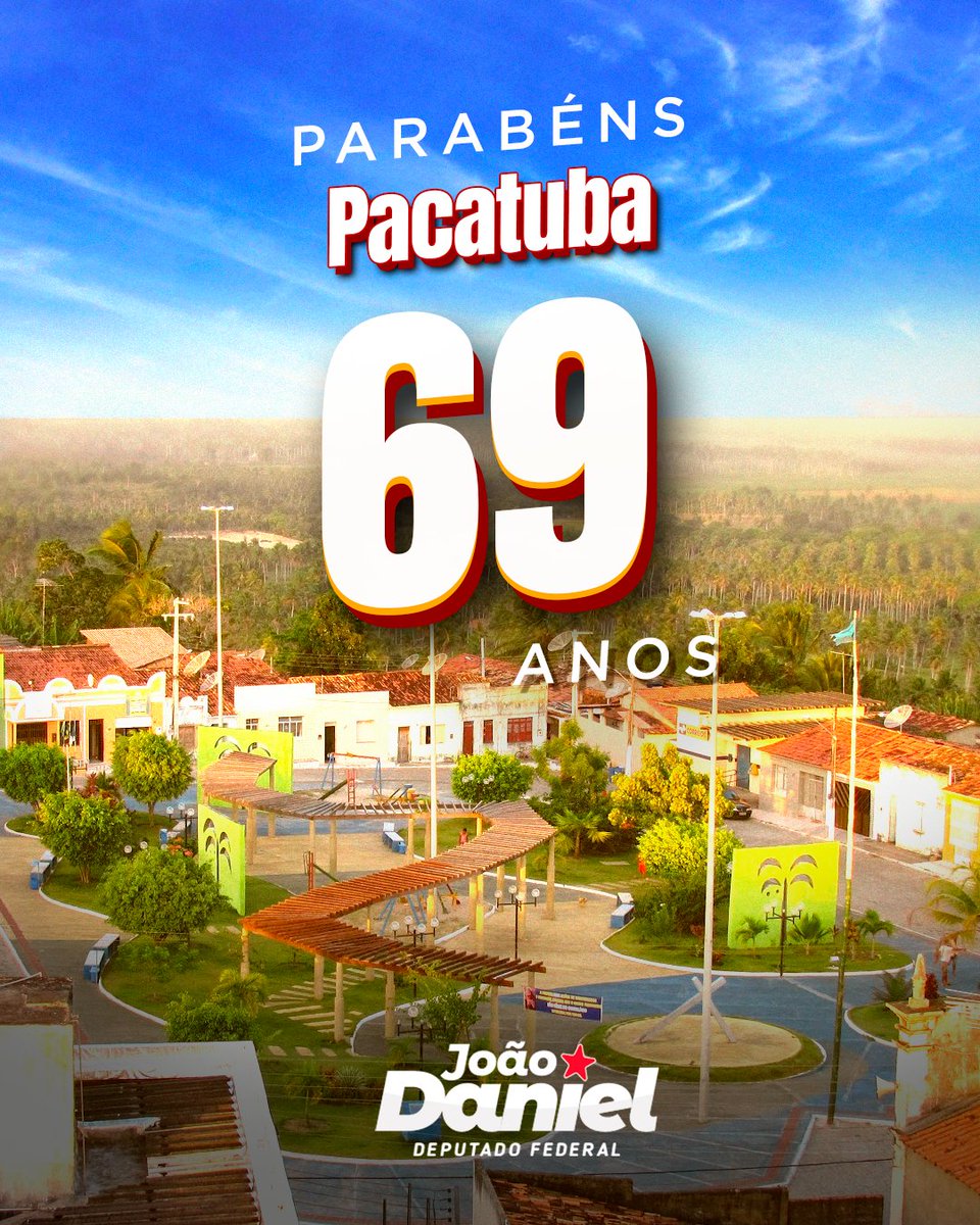 depjoaodanielpt's tweet photo. O município de Pacatuba, terra de grandes manifestações culturais e uma agricultura familiar promissora, está em festa pelos 69 anos de sua Emancipação Política, comemorados hoje.
#Pacatuba #Sergipe https://t.co/v4YHB2X5w2