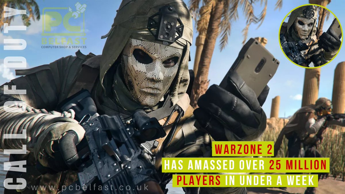 PC Belfast Computer Shop & Services (@pcbelfast) on Twitter photo Warzone 2 has amassed over 25 million players in under a week
pcgamer.com/call-of-duty-w…
Like, Share and Follow <a href="/PcBelfast/">PC Belfast Computer Shop & Services</a>
#belfast #GamingSetup #pc #ApexLegends #pcgamer #BattleRoyale #gamergirl #Warzone2 #game #desktop #Fortnite #ROBLOX #minecraft #Thanksgiving Warzone 2 has amassed over 25 million players in under a week
pcgamer.com/call-of-duty-w…
Like, Share and Follow <a href="/PcBelfast/">PC Belfast Computer Shop & Services</a>
#belfast #GamingSetup #pc #ApexLegends #pcgamer #BattleRoyale #gamergirl #Warzone2 #game #desktop #Fortnite #ROBLOX #minecraft #Thanksgiving
