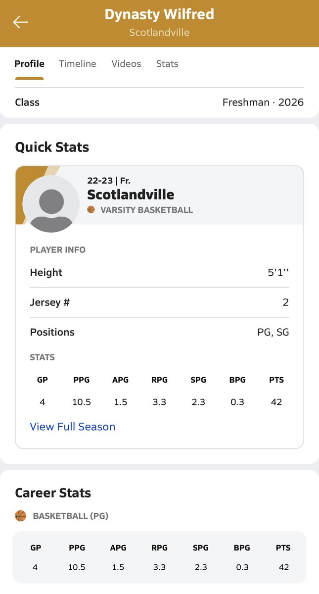 Coaches here’s our ‘26 G Dynasty <a href="/dynaamore1/">Dynasty Wilfred</a> Wilfred stats through the first 4 games. She a two way player that competes EVERY possession. Top 20 talent for her state class rankings @LgrBasketball <a href="/PGHLouisiana/">Prep Girls Hoops Louisiana</a>