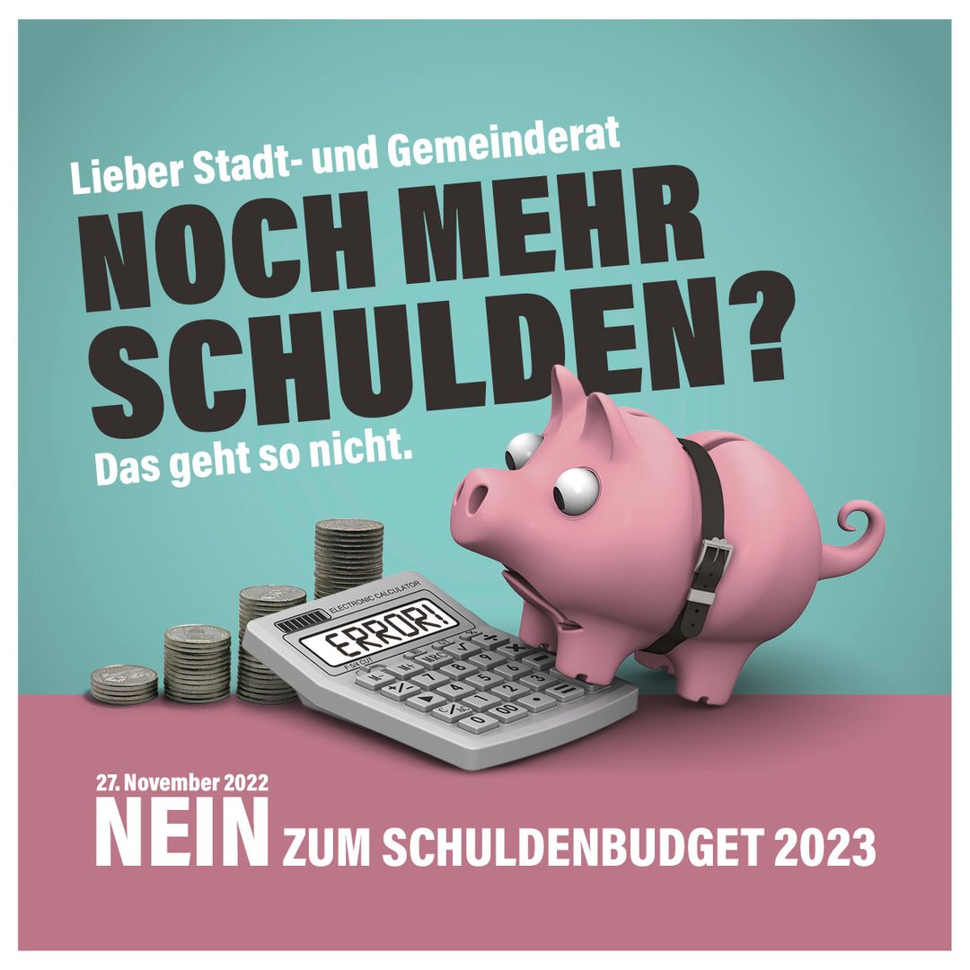 Noch nicht abgestimmt? Dann wird es höchste Zeit! Das #Schuldenbudget2023 der Stadt Bern rechnet trotz massiv steigenden Steuereinnahmen mit einem Verlust von 35Mio. Hinzu kommt eine enorme Neuverschuldung. Wird das Budget abgelehnt, kann es überarbeitet werden. #govote #abst22