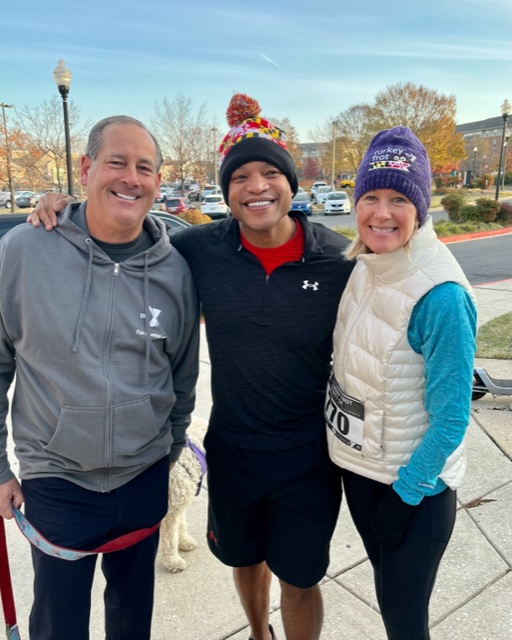 A great way to start Thanksgiving morning, at the <a href="/YCentralMD/">The Y in Central MD</a> Turkey Trot with my friend Governor-elect Wes Moore, my beautiful wife Holly Hoey and Buddy, lingering in the background. Make your community a better place by investing in it and doing something positive.