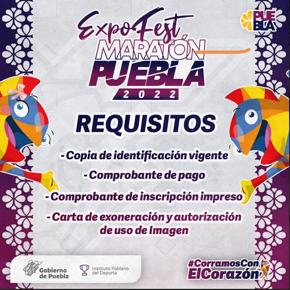 DeporteGobPue's tweet photo. #ExpoFest 🥰 | Recuerda que este 25 y 26 de noviembre realizaremos la entrega de kits del #MaratónPuebla2022. ¡No olvides traer toda tu documentación! 🏃♀️🏃♂️
📍 @MichinPuebla
⏰ 9:00 a 17:30 horas https://t.co/ZjZYrXwTxO