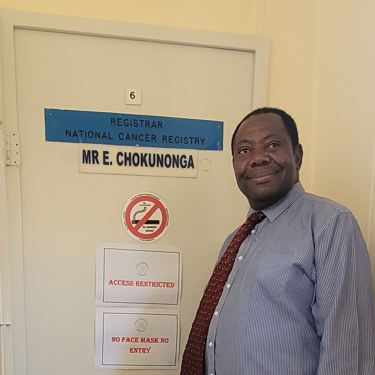 (Finally) at the Zimbabwe National Cancer Registry in Harare, a PBCR providing high quality cancer incidence since 1985. Thanks Eric, Margaret &amp; the team for fruitful conversations on future work &amp; of course the wonderful company - we'll be back! <a href="/GICR_IARC/">GICR at IARC</a> <a href="/IARCWHO/">IARC</a> #Data4Health