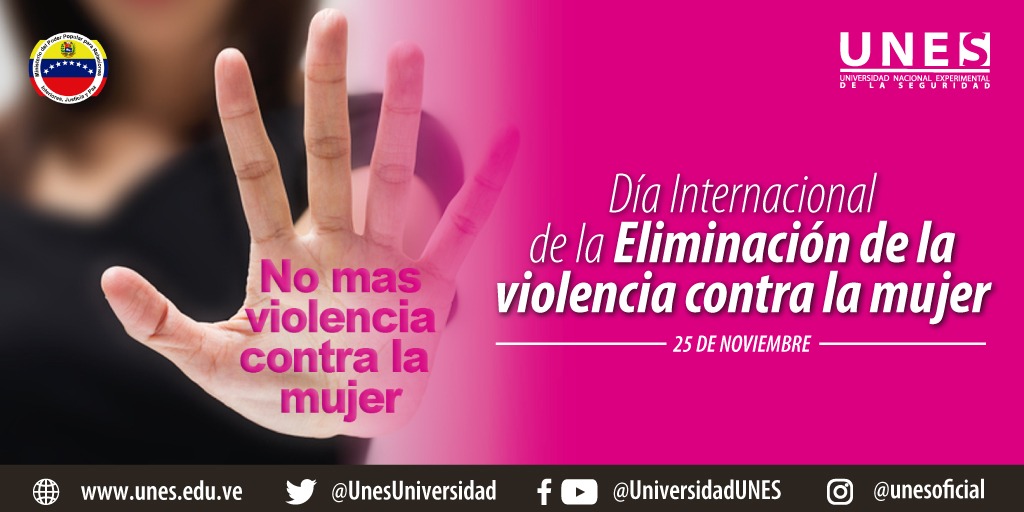 #DiálogoDePaz 🇻🇪 El 25 de noviembre se celebra el Día Internacional para la Eliminación de la Violencia contra la Mujer, con la finalidad de visibilizar la violencia contra las mujeres y niñas a nivel mundial.
<a href="/lacamer/">GRAL LARRY CARRERA</a> @DttoUnes1 @zavarse_fabio <a href="/NicolasMaduro/">Nicolás Maduro</a>