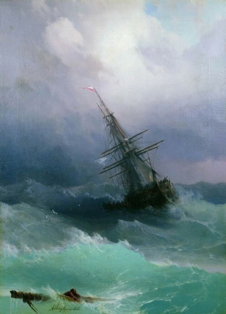 Musk_DaiIy_news's tweet photo. ‘The Tempest’ by Ivan Aivazovsky  (1817-1900) 
He is considered to be one of the greatest masters of Marine art .
Born into an Armenian  family in the Black Sea port of Feodosia  in Crimea and was mostly based there…. Dramatic and very realistic.  The wave at the front … https://t.co/QisVeOY8ib
