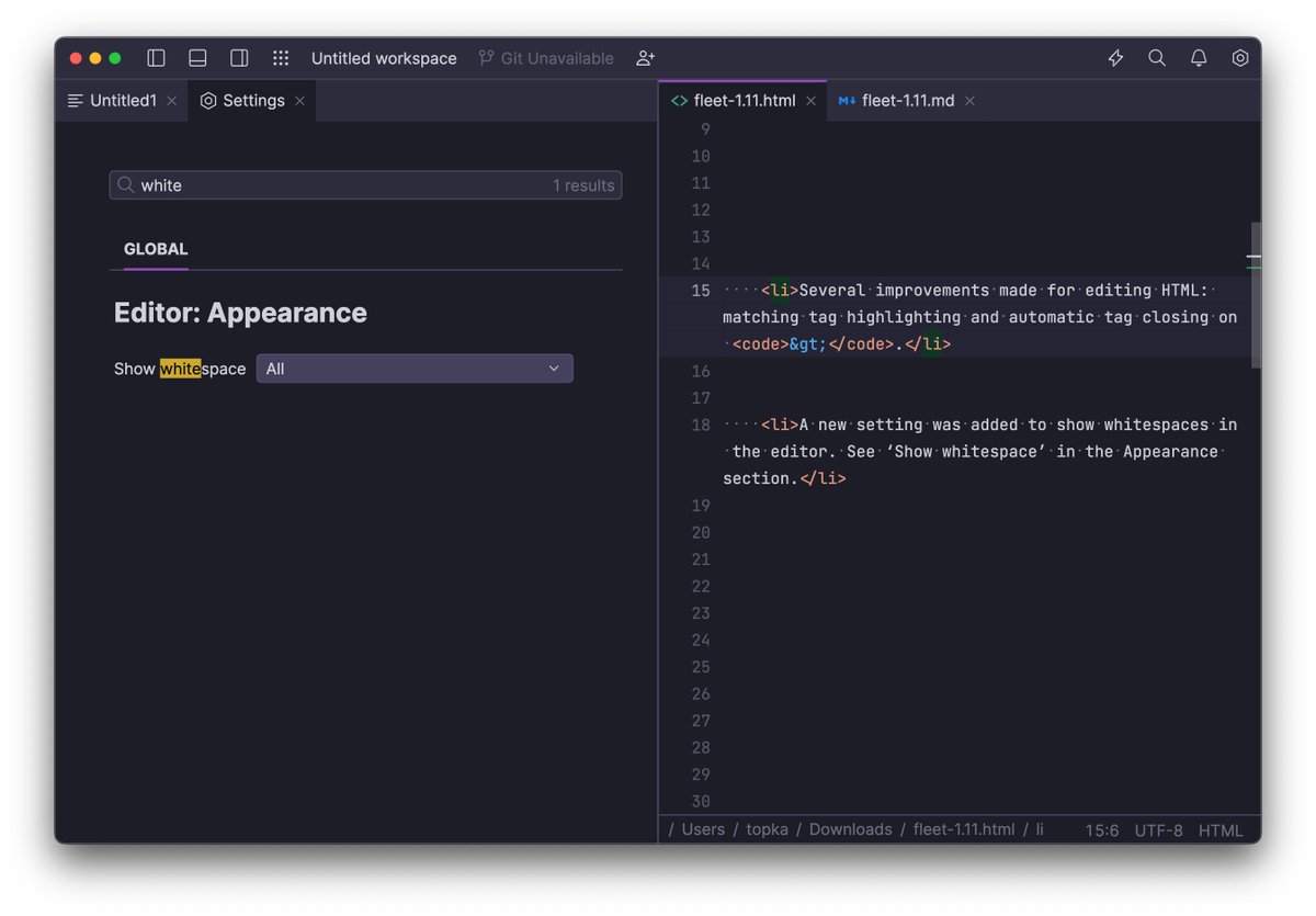 JetBrains_Fleet's tweet image. Fleet 1.11 has landed. Check it out!

Full changelog: jb.gg/fleet-1.11