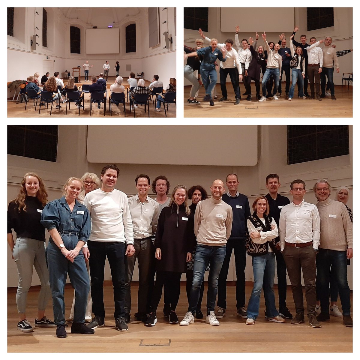improfiel's tweet photo. improworkshop leiden voor mensen in opleiding over leidinggeven: da's geen lijdensweg! 
w'hebben ons geamuseerd en we hopen van Avicenna - Academie voor Leiderschap en de cursisten hetzelfde (ze zegden en toonden van wel ;-)) https://t.co/81FzN2QGSp