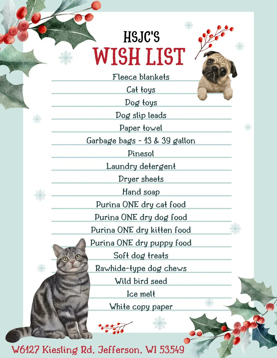 If you're braving the crowds to shop #BlackFriday deals today, please consider purchasing something for our shelter animals!
Amazon Wish List: buff.ly/3i0kSZC
Chewy Wish List: buff.ly/3VnCtZP
Select HSJC as your Amazon Smile charity: buff.ly/3Vsgi4H