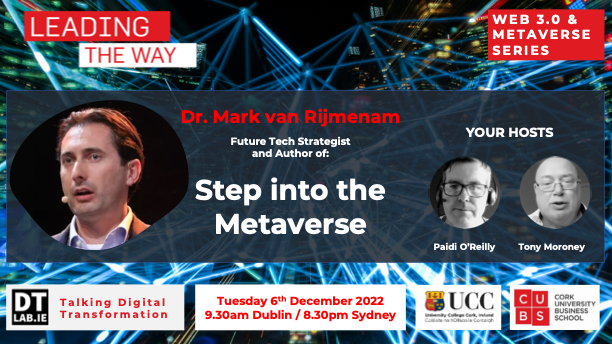 Tony Moroney (@betamoroney) on Twitter photo I am looking forward to our #metaverse discussion with <a href="/VanRijmenam/">Dr Mark van Rijmenam, CSP</a> Tuesday 6th December - 9.30am GMT.
<a href="/DTLabUCC/">Digital Transformation Lab</a>: eventbrite.ie/e/how-the-meta…
<a href="/IngridVasiliu/">♟🎓🩺🖥🎬🎥🎤🌎💡</a> <a href="/GlenGilmore/">Glen Gilmore</a> @EvaSmartAI <a href="/Shi4Tech/">💙 #TechForGood 💙</a> <a href="/bimedotcom/">BusinessIntelligence</a> <a href="/labordeolivier/">Olivier Laborde#CES2025 #Peace 🇫🇷🇪🇺🇺🇦</a> <a href="/Khulood_Almani/">Dr. Khulood Almani | د.خلود المانع</a> <a href="/EstelaMandela/">Estrella</a> <a href="/sonu_monika/">Dr. Monika Sonu I Founder Healthinnovationtoolbox</a> <a href="/AkwyZ/">Antonio Vieira Santos</a> <a href="/enilev/">Eveline Ruehlin</a> I am looking forward to our #metaverse discussion with <a href="/VanRijmenam/">Dr Mark van Rijmenam, CSP</a> Tuesday 6th December - 9.30am GMT.
<a href="/DTLabUCC/">Digital Transformation Lab</a>: eventbrite.ie/e/how-the-meta…
<a href="/IngridVasiliu/">♟🎓🩺🖥🎬🎥🎤🌎💡</a> <a href="/GlenGilmore/">Glen Gilmore</a> @EvaSmartAI <a href="/Shi4Tech/">💙 #TechForGood 💙</a> <a href="/bimedotcom/">BusinessIntelligence</a> <a href="/labordeolivier/">Olivier Laborde#CES2025 #Peace 🇫🇷🇪🇺🇺🇦</a> <a href="/Khulood_Almani/">Dr. Khulood Almani | د.خلود المانع</a> <a href="/EstelaMandela/">Estrella</a> <a href="/sonu_monika/">Dr. Monika Sonu I Founder Healthinnovationtoolbox</a> <a href="/AkwyZ/">Antonio Vieira Santos</a> <a href="/enilev/">Eveline Ruehlin</a>