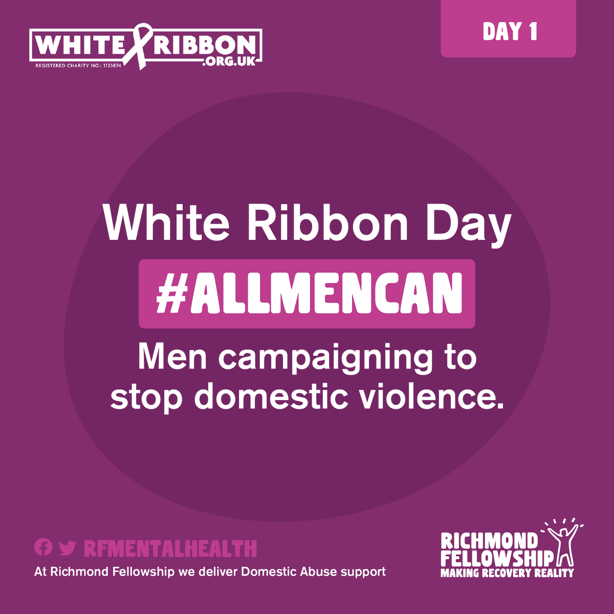 Today also marks #WhiteRibbonDay – a day inspired by The White Ribbon Pledge led by men who campaign to stop domestic violence against women. A hugely important step in ending violence against women. #VAWG #16days