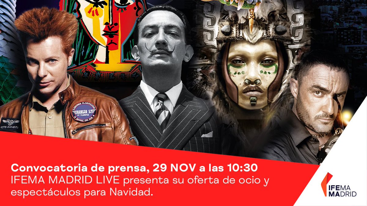 IFEMA's tweet photo. El 29 de noviembre presentaremos la programación  IFEMA MADRID LIVE para Navidad. 🎇

Contaremos con la participación de algunos artistas de Malinche el musical, HANGAR 52 Revolution, Oro Viejo by DJ Nano, WAH Show y Circlassica.

#NavidadEnIFEMADRID https://t.co/zVHiLFBx18