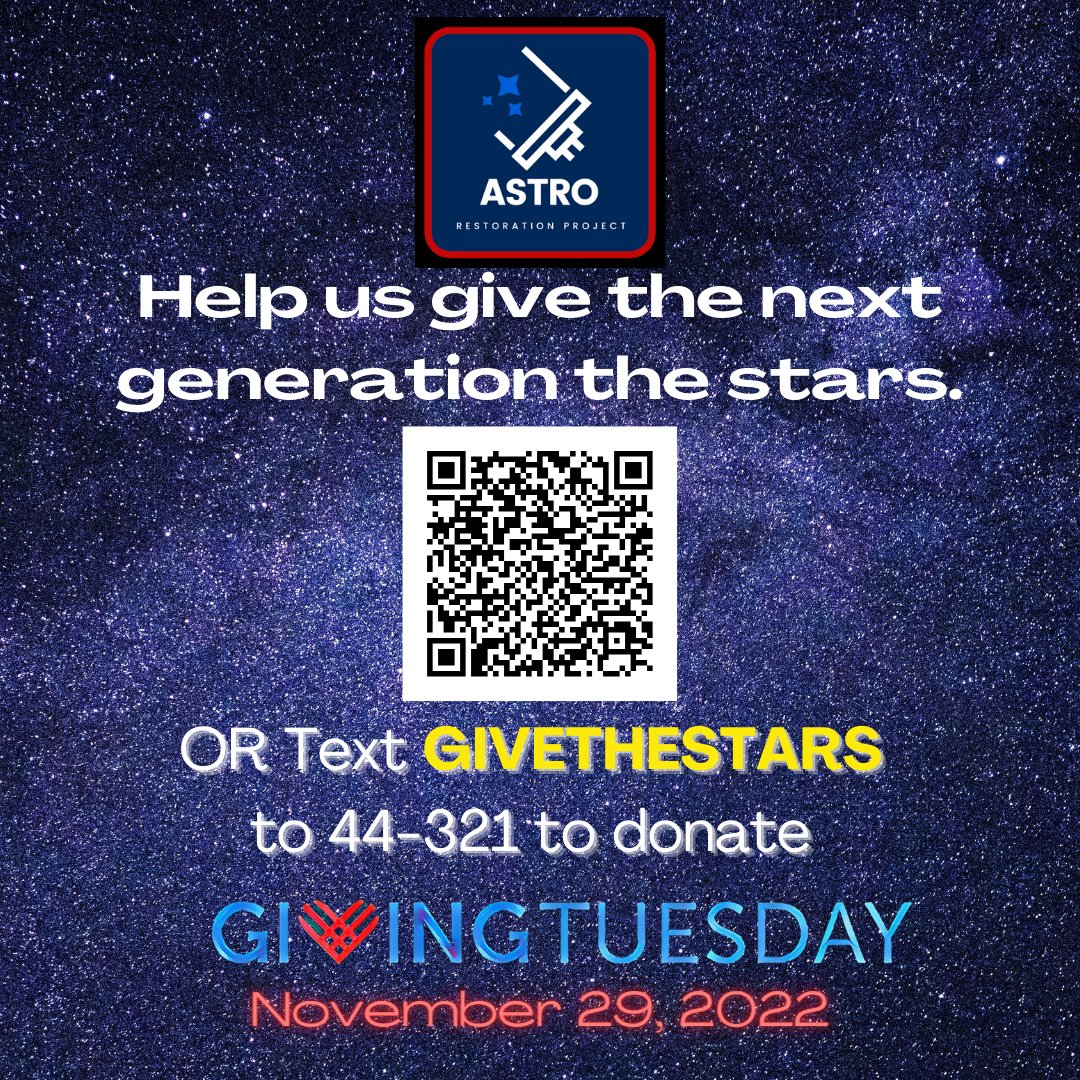 ARP is an all-volunteer, 501c3 non-profit organization, who is working to promote STEM through education and restoration of the Astro payload, which flew on the Space Shuttle in 1990 and 1995. Please consider donating to us on GivingTuesday.#Astro #GivingTuesday