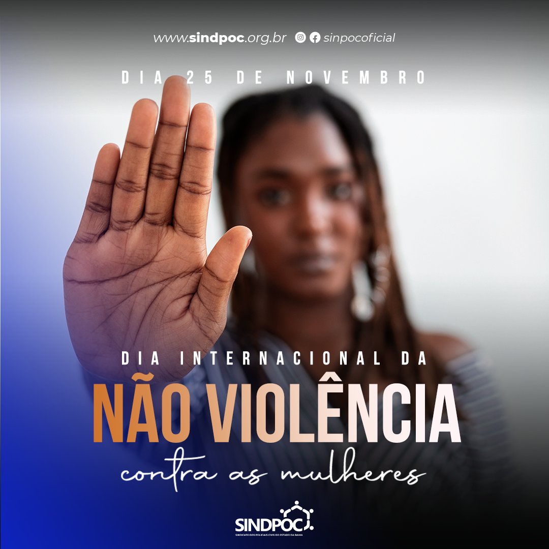 SINDPOC's tweet photo. Celebrado hoje, 25 de novembro, o Dia Internacional para a Eliminação da Violência contra as Mulheres é uma das datas contempladas na Campanha Mundial “16 Dias de Ativismo pelo Fim da Violência contra a Mulher”, que busca sensibilizar a população a respeito dos tipos de agressão. https://t.co/XBQC6wuk9X