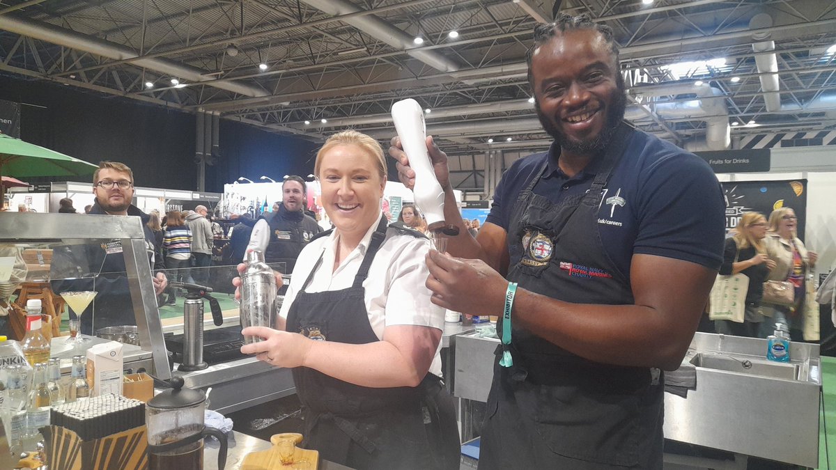 Come and join us at the BBC Good Food show today and try our variety of mocktails #Royal #Navy #BBCgoodfoodshow #mocktails #food #show #jobs #logistics #RNLogsJobs