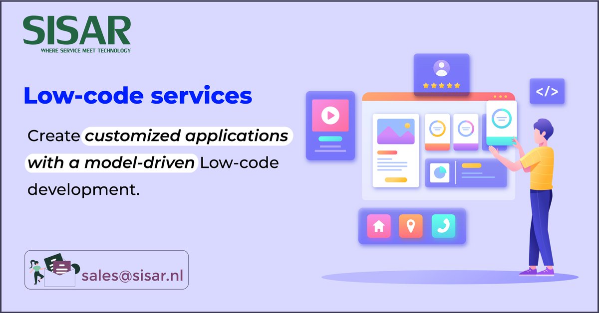 sisar_bv's tweet photo. Create customized applications with a model-driven Low-code platform - https://t.co/4dxtzNovcV
#lowcodedevelopment #lowcodeplatform #lowcode #lowcodenocode #lowcodeservices
Visit us for more- https://t.co/Lp3OuoXY7M
Contact us:
#WhatsApp : +31 633994184
#mail : sales@sisar.nl https://t.co/JcUW9uayJ4