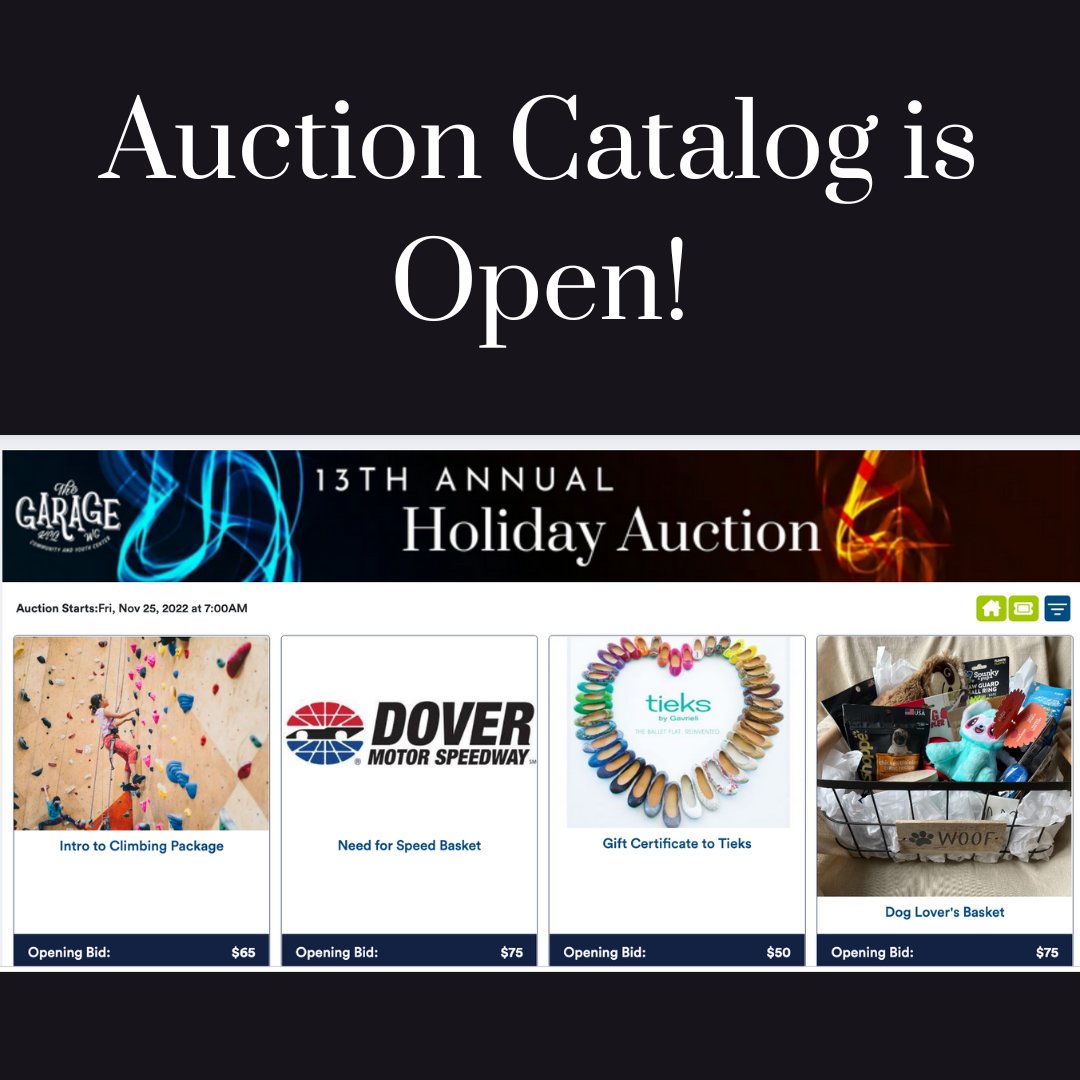 Start bidding TODAY at The Garage's Holiday Auction! - mailchi.mp/garageyouthcen…