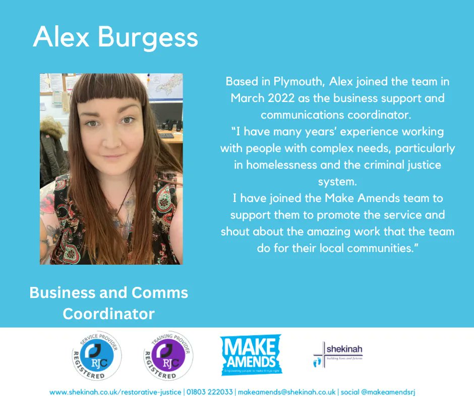 makeamendsrj's tweet photo. Meet the Team!
Hear from Gemma and Alex and see why they think restorative justice is so vital.
#RJWeek22 #MakeAmends #RestorativePrinciples #LivingInTroubledTimes https://t.co/JiNZUB7cUJ