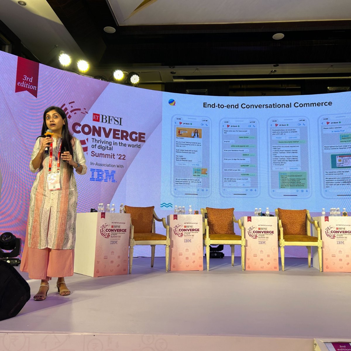 haptik's tweet photo. We were thrilled to be a silver partner for the Economic Times - BFSI Converge Summit in 2022.
Anila Rao, VP of APAC for Haptik, gave a keynote on the Power of WhatsApp Commerce for Financial Services.
#ETevents #partnership #keynote https://t.co/X9M3YagIYa