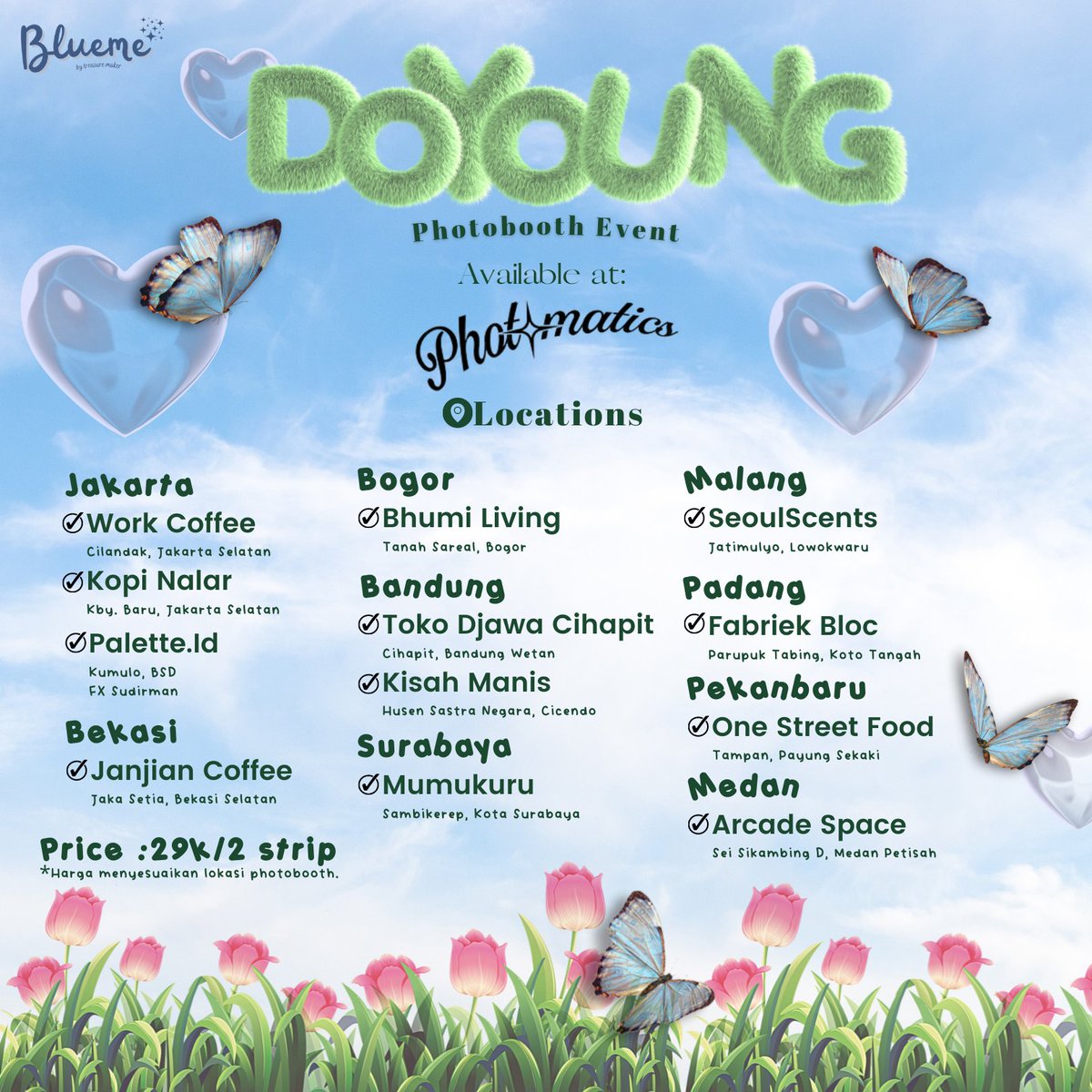 bluemebytm's tweet image. 안녕 TEUME!
Let's celebrate our 삐로통통 prince's birthday, #DOYOUNG!🐰

The photobooth event will be held:
🗓 04.12.2022—14.12.2022
📍@photomaticsid's booths (details on pic)

Let's capture our beautiful moment celebrating #DOYOUNG's birthday with our cute frames!💚