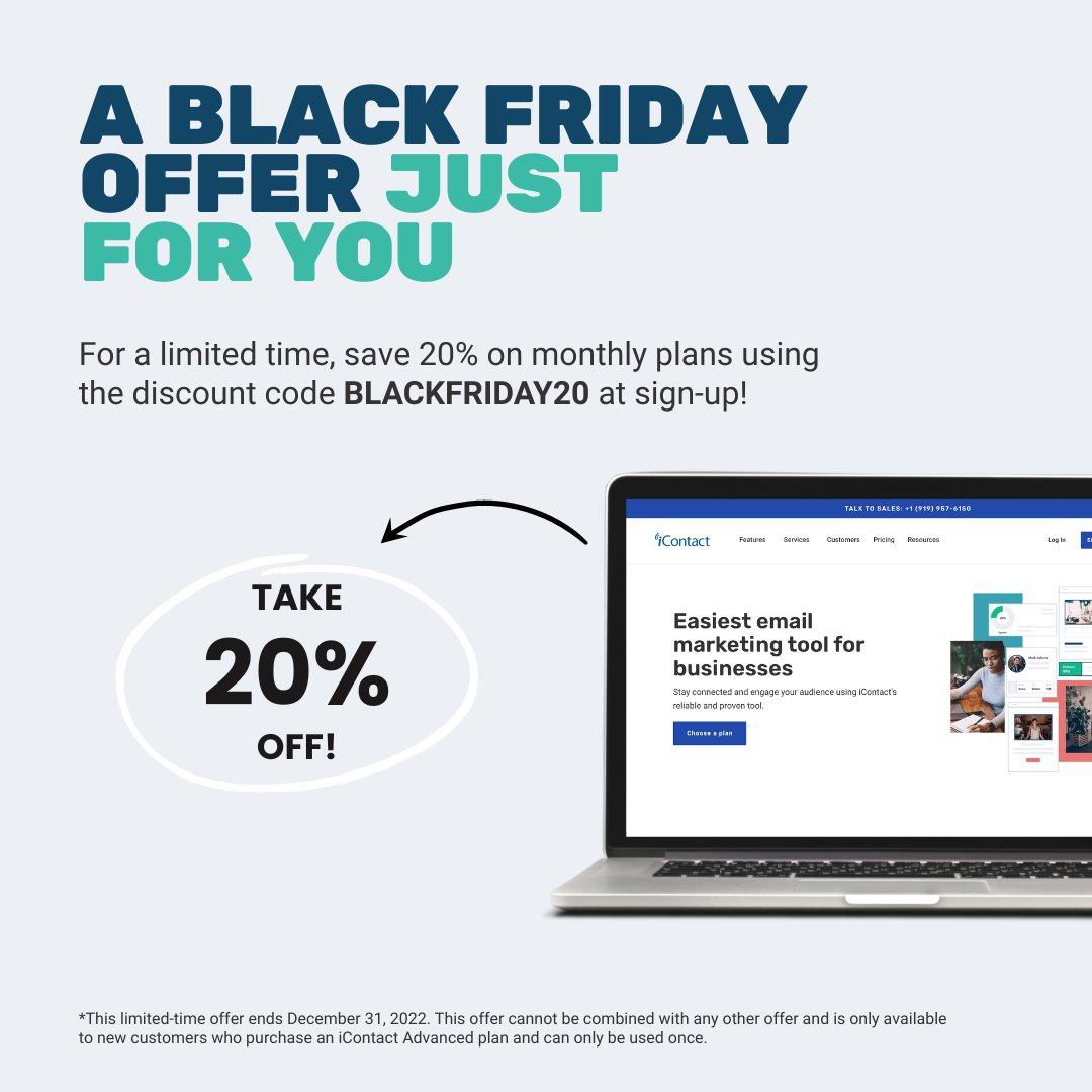 This Black Friday offer won't last long! Save 20% on a new plan today. 🔗 loom.ly/_MX-UyE #BlackFriday #BlackFridayDeals #BlackFridaySales #EmailMarketing