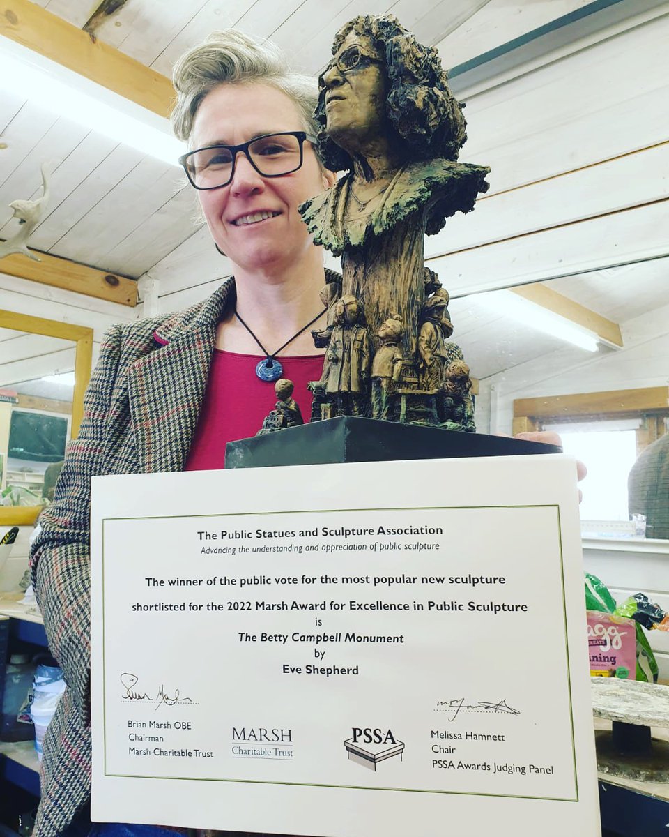 Eve Shepherd (@uksculpture) on Twitter photo We did it!! #thebettycampbellmonument won the @PSSA Marsh Awards Public Vote!Thank you so much to everyone who took the time to vote! Making the monument was a true labour of love and the highlight of my career! Thank you all once again! <a href="/women_welsh/">Monumental Welsh Women</a> <a href="/studio_response/">Studio Response / Stwdio Ymateb</a> <a href="/PSSAtweets/">Public Statues and Sculpture Association</a> We did it!! #thebettycampbellmonument won the @PSSA Marsh Awards Public Vote!Thank you so much to everyone who took the time to vote! Making the monument was a true labour of love and the highlight of my career! Thank you all once again! <a href="/women_welsh/">Monumental Welsh Women</a> <a href="/studio_response/">Studio Response / Stwdio Ymateb</a> <a href="/PSSAtweets/">Public Statues and Sculpture Association</a>