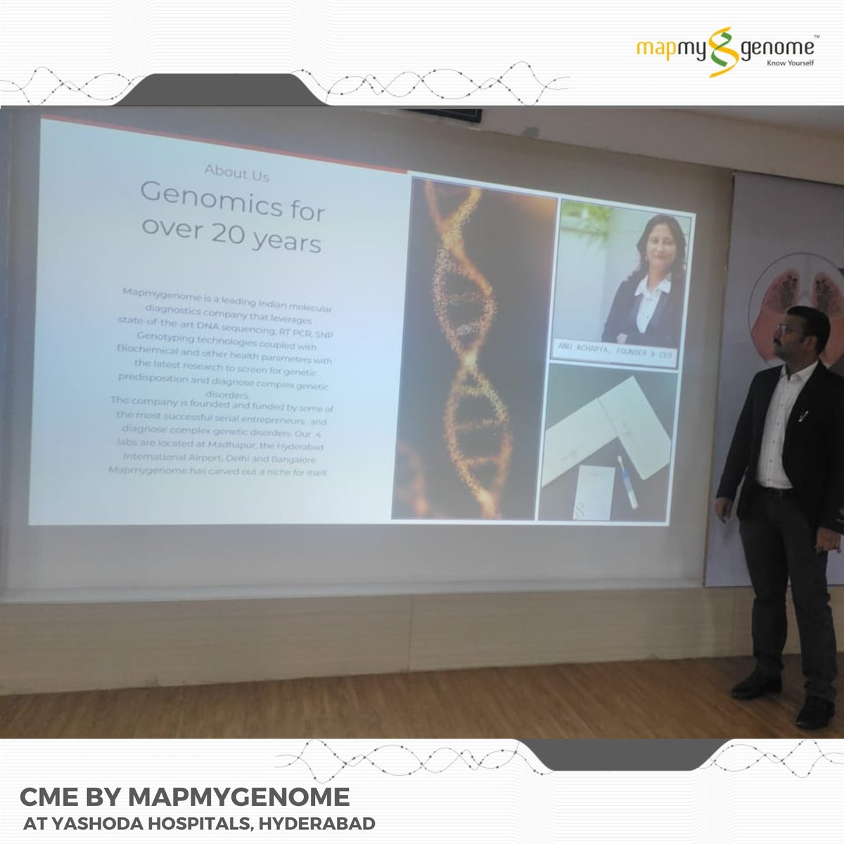 mapmygenome's tweet photo. 👉Glimpses from the CME conference organised by MapMyGenome at Yashoda Hospital on Nov 22.
#cme #medical #conference #genetictesting #genetics #dna #gene #clinicaldiagnostics #precisemedicine #clinicalgenomics #genes #screening #dignosis #Genomepatri #KnowYourself https://t.co/InPrBZg7D1