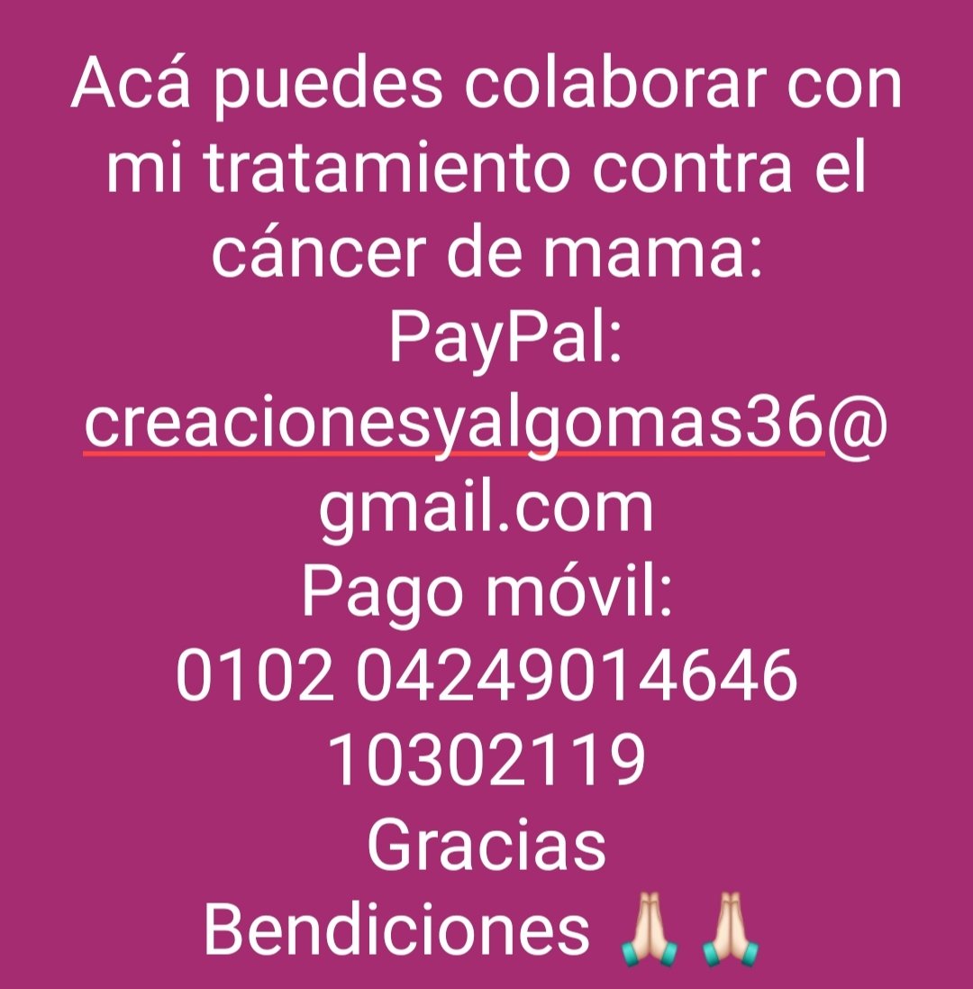 decofiestasyari's tweet photo. Ángeles, por favor, sigo SUPLICANDO #AYUDA para ponerme la Quimioterapia,me faltan $280 para comprar los 2 Docetaxel 80 mg y un Filgrastim.Por favor a quienes puedan aportar su granito de arena les agradezco,llevo 18 días sin tratamiento.😭 0102 04249014646 10302119. Gracias 👇👇 https://t.co/TgZEPXzS7U