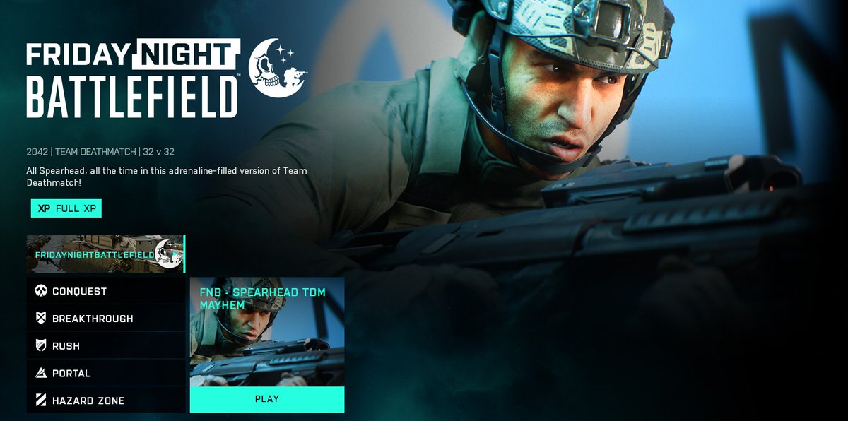 "Capture the Flag" is now live in #BattlefieldPortal till November 29th 🏁

🔸 16 players (8v8).
🔸 The first team to bring 3 enemy flags to their HQ wins the match.

#FridayNightBattlefield (24h): Spearhead TDM Mayhem.

🔸 64 players (32v32).
🔸 First to 400 kills wins.