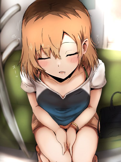 電車で寝てる宮森さんを描きました 